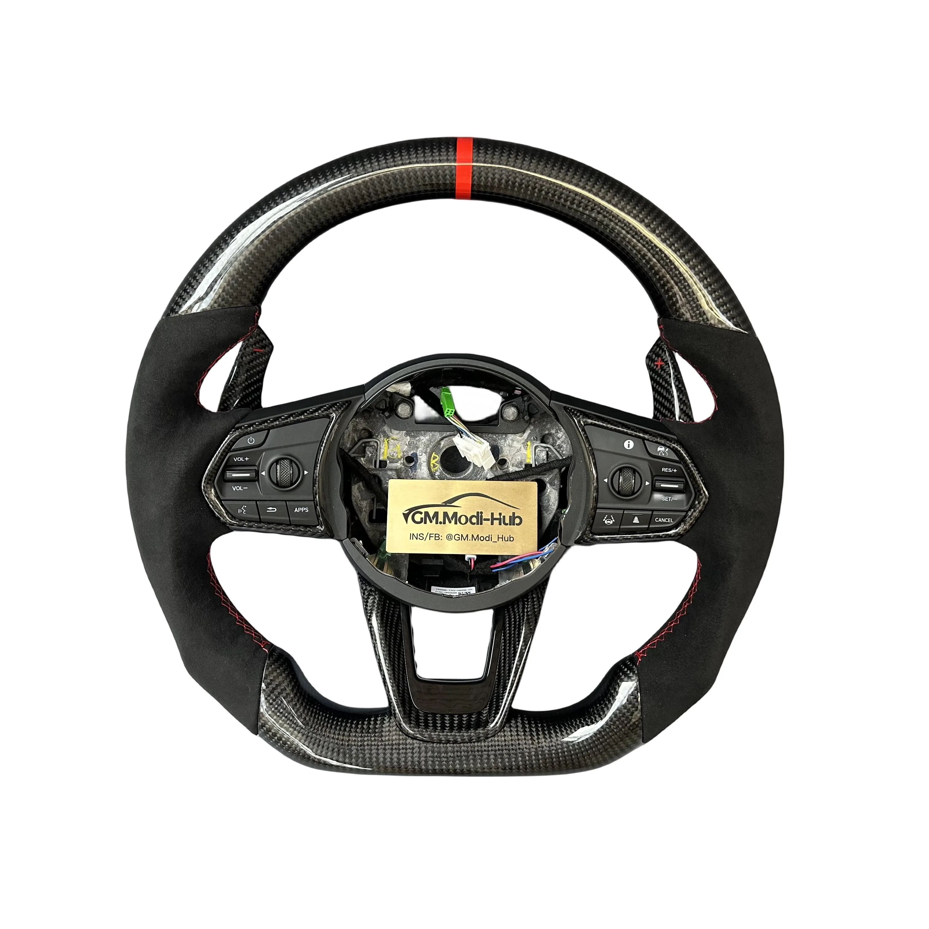 GM.Modi-Hub Real Carbon Fiber Car Steering Wheel with Italy Alcantara For Acura 2021 -2025 TLX MDX