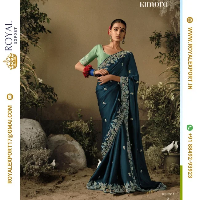 New Designer Pure Soft And Dola Silk Saree Fancy Fabric With Hand Worked Border With Designer Embroidery Worked Blouse