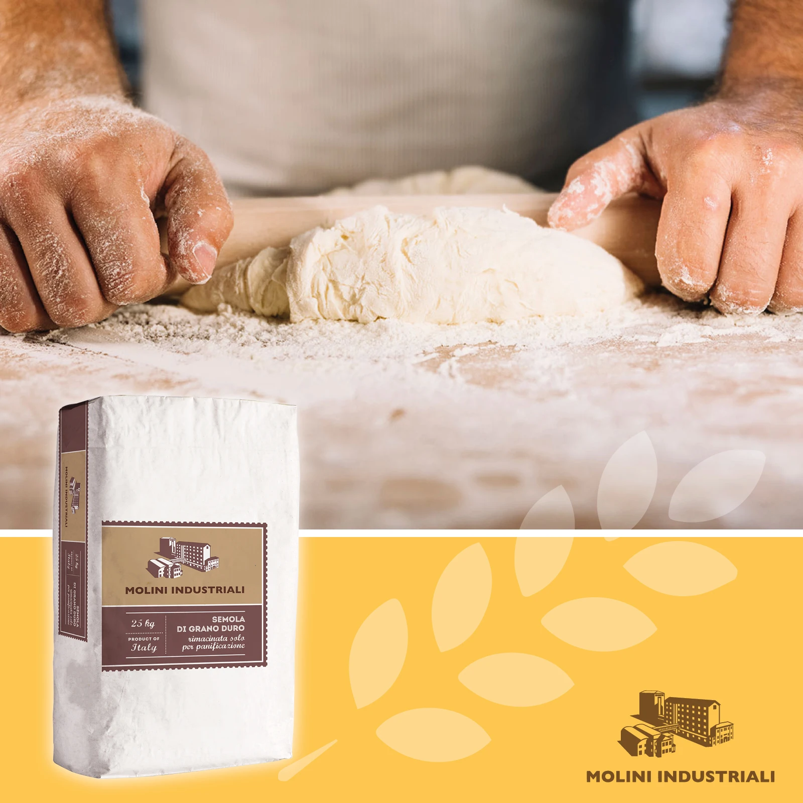 TOP QUALITY REMILLED DURUM WHEAT ITALIAN SEMOLINA PROFESSIONAL FLOUR FOR FRESH PASTA AND BREAD - 25KG