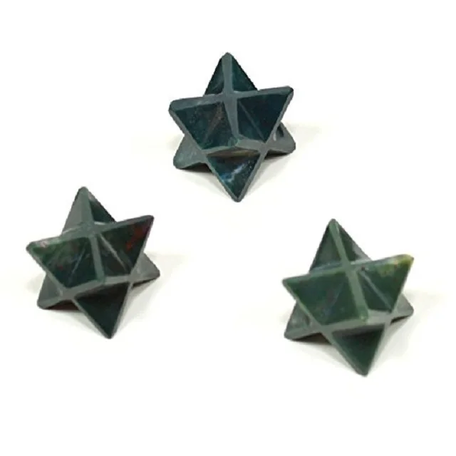 Beautiful Best Quality Natural Blood Stone Crystal Merkaba star For healing | Wholesale price merkaba star for home decor