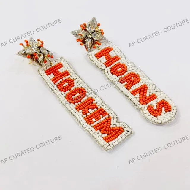 Indian Handwork Personalized Team Earring Hot Selling Collection Beaded Drop Dangle Statement Earrings