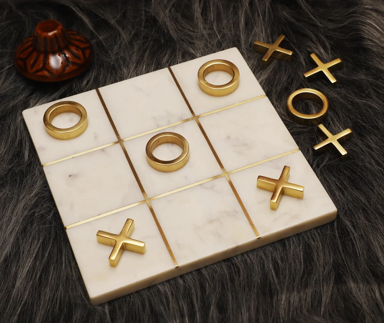 New Arrival 2025 Wholesale rate Amazing White Marble Tic-Tac-Toe Game by ZAM ZAM IMPEX