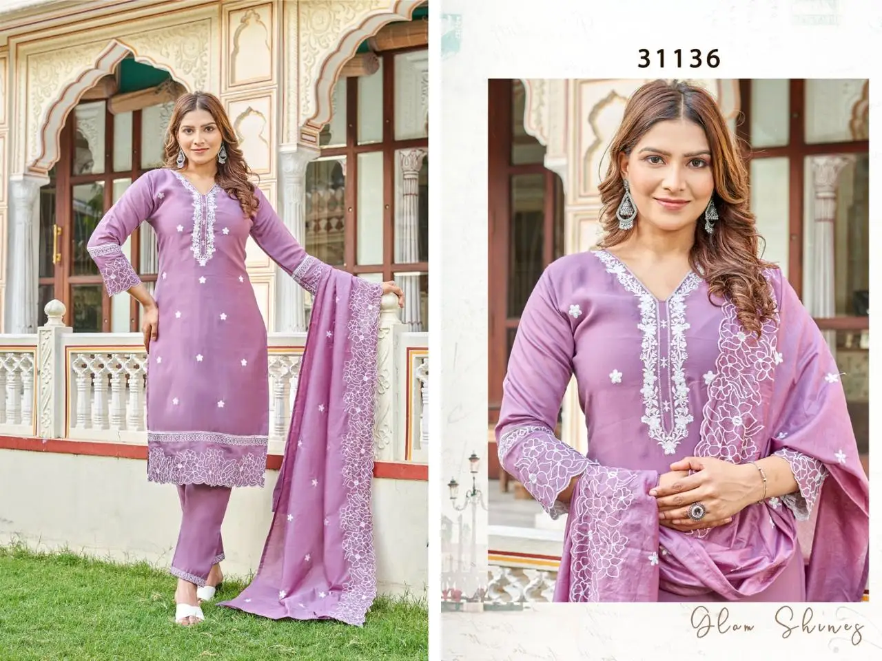 High-quality craftsmanship Traditional Pakistani Style Kurti set with contemporary flair 4 pcs threaded embroidery kurta set