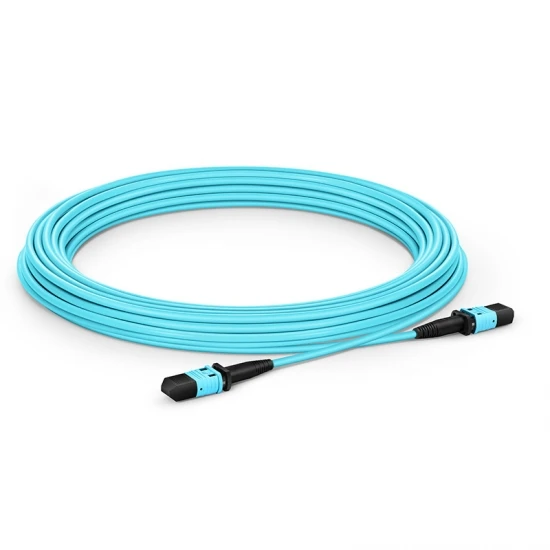 MPO/MTP Patchcords  Patch Cord Aqua 10m MPO Female 12 Fibers Type A LSZH OM3 50/125 Multimode Elite Trunk Cable