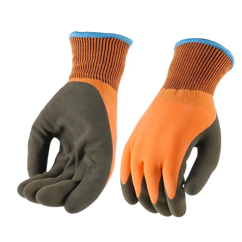 low temperature hand warm Winter warm latex double coated safety winter gloves waterproof thermal gloves work gloves men