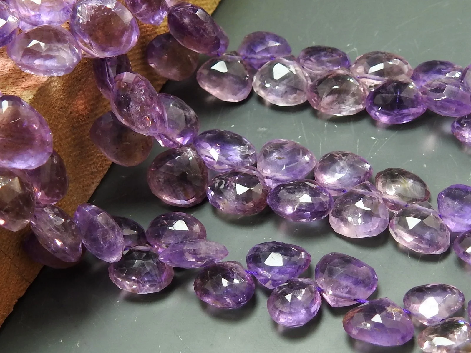 Amethyst Faceted Hearts Shape Teardrop