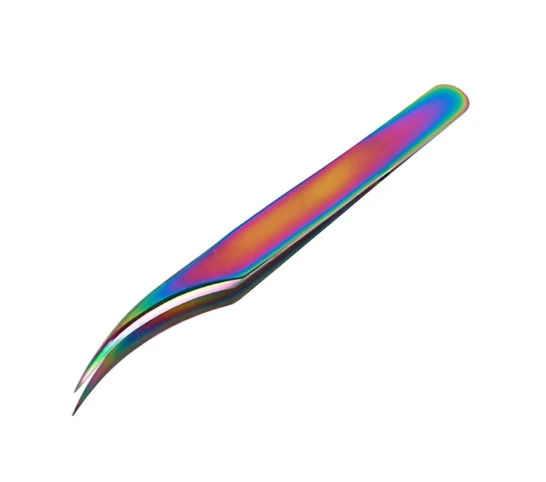 Wholesale Stainless Steel Quality Lashes Eyelashes Tools Private Label Fiber Tip Tweezers for Eyelash Extension