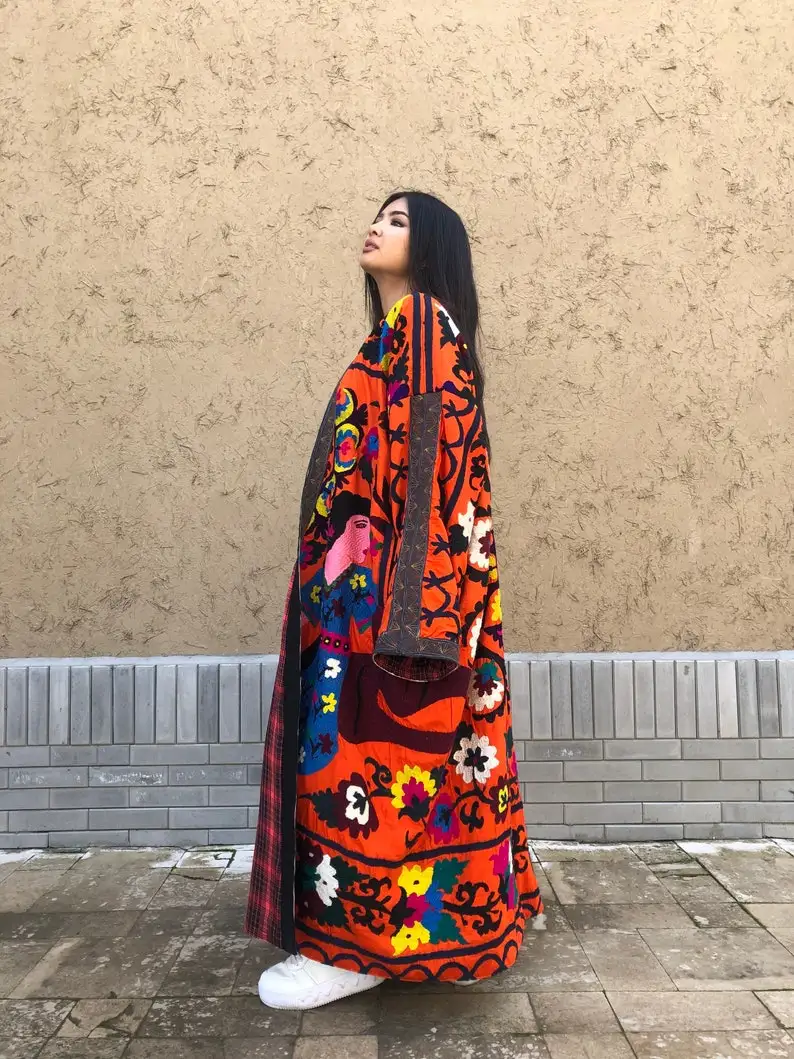 multi color sujanji jacket velvet cloth jacket long designer jackets for womens beautiful design