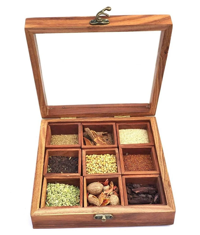 Hot Fusion Gourmet Spice Box Polished Peach Finish with Bold Chili Powders Exotic Pepper Mixes and Seasoning Blends