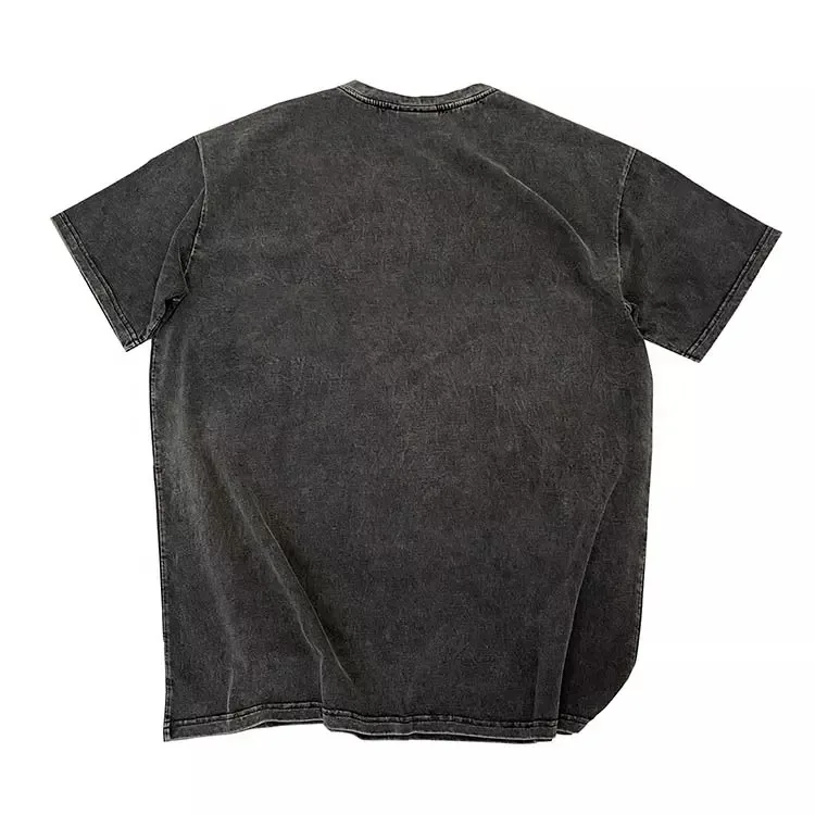 Custom logo plain men mineral wash t shirt retro color shaka heavy weight t shirts acid wash t shirt