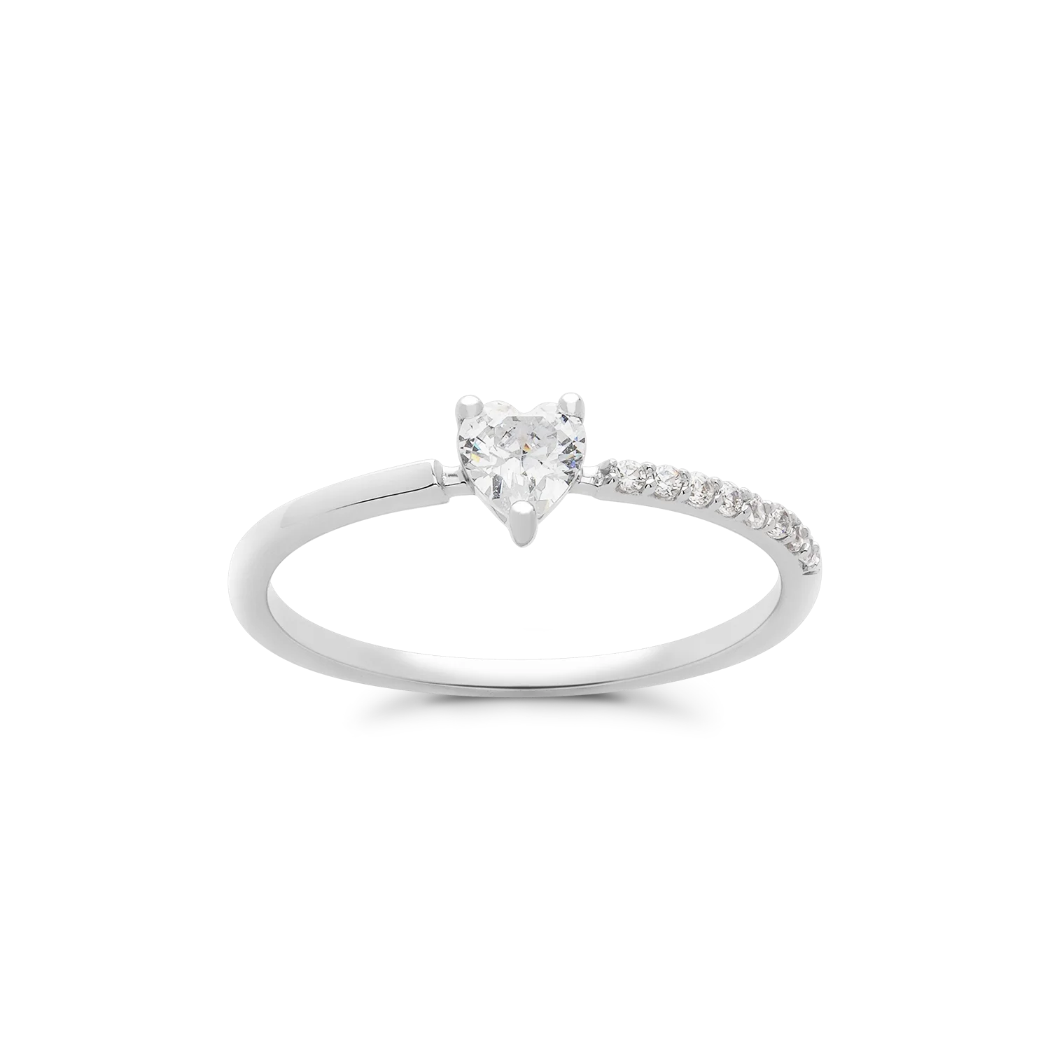 New arrival heart shaped 14k white gold rings jewelry women with cz gemstone Vietnam Manufacturer NPTB326