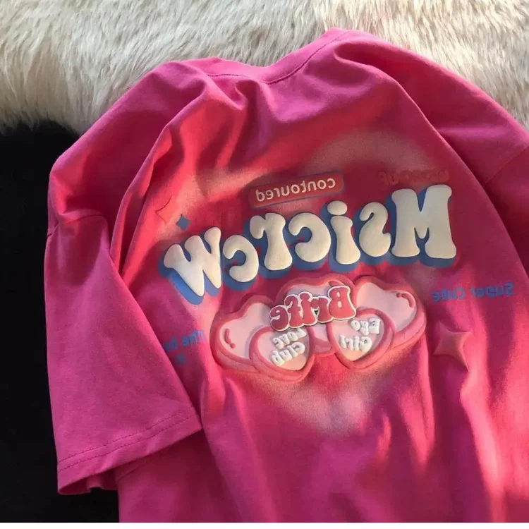 Tshirt Heavy Weight Custom Foam 3d Screen Logo Men Short Sleeve T Shirt Puff Print T-Shirt 100% Cotton Plain  Oversized