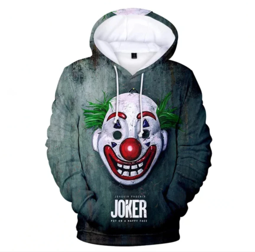 Hot Joker 3D Printed Hoodies Men Horror Movie Men Casual Fashion Funny Oversize Pullover Hoodies