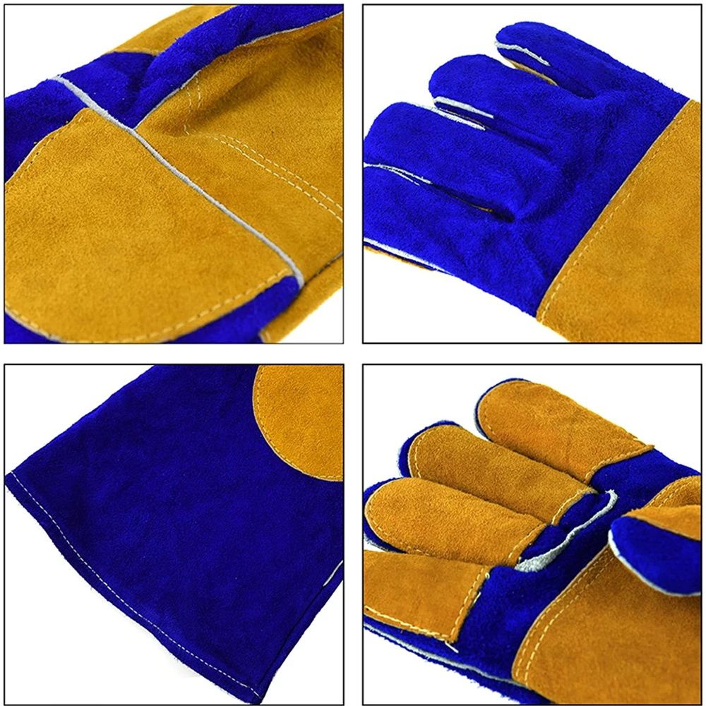 Customized size Premium Split Cow Leather Heat Resistant Fire Proof Welding Gloves Hot sale products