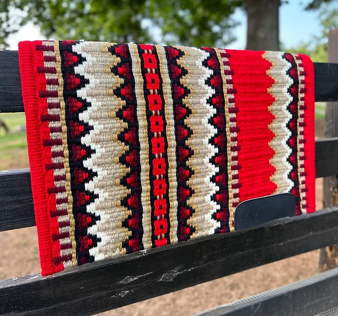 Western Show Horse Saddle Blanket New Zealand Design Handmade Wool Saddle Blanket Top Wool Saddle Pad Size