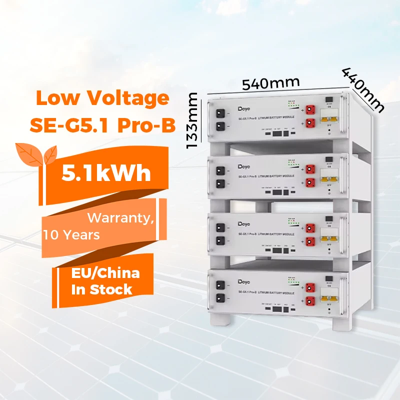 EU Rack Mounting 5.12KWh LiFePO4 Battery Deye 100 Ah BOS-GM5.1 Deye Lithium Batteries 5KW with BMS Management System