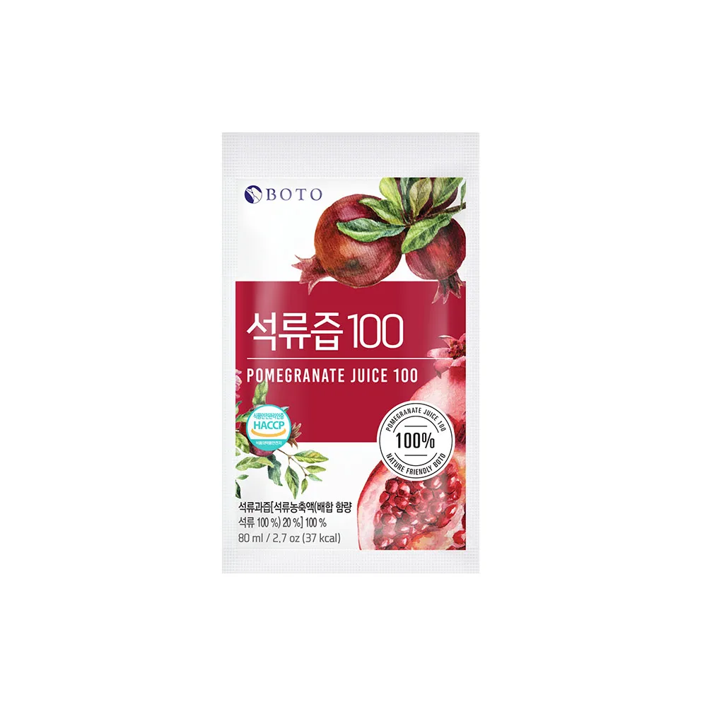 Fresh fruit juice Healthy juice for inner beauty Good For Women BOTO Pomegranate Juice 100% 80ml x 100p x 1 Made in korea