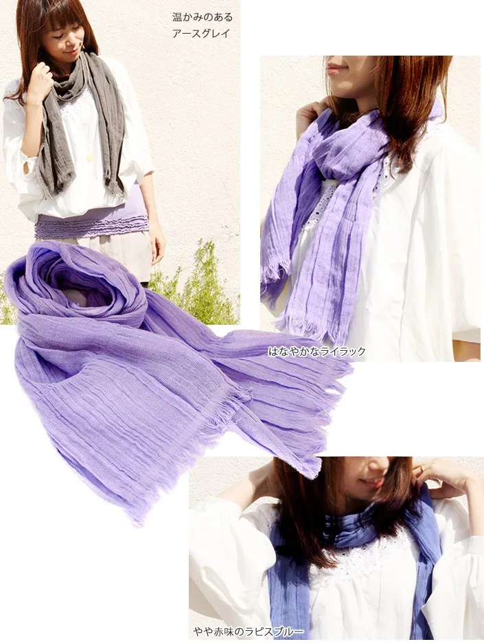 [Wholesale Products] Osaka Japan UV Protect Cotton Scarf 100% Cotton 22cm*178cm Cotton Scarves Breathable Light Low MOQ Orange