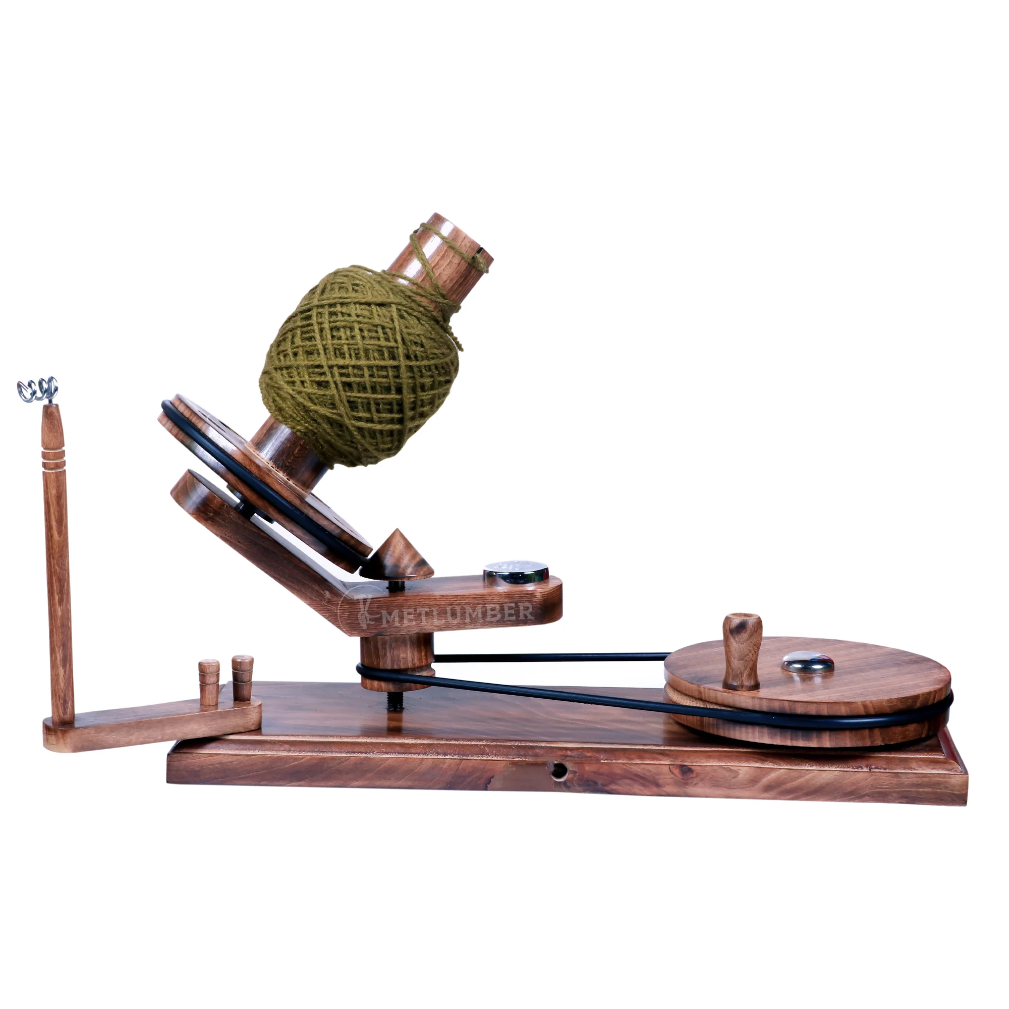 Hand-operated Torched Wooden Yarn Ball Winder with Instruction Manual for Knitting & Crochet Accessory Collection