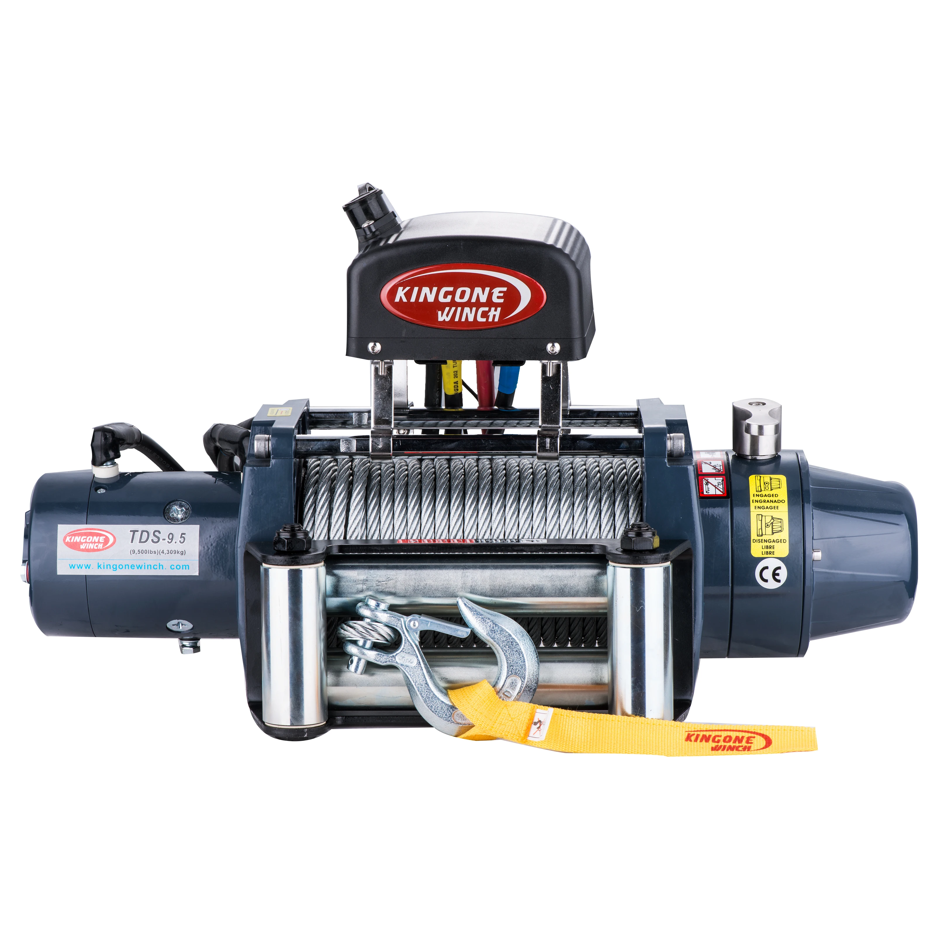KINGONE 9500lbs 12V/24V Electric SUV Winch Waterproof IP67 with Wire Rope