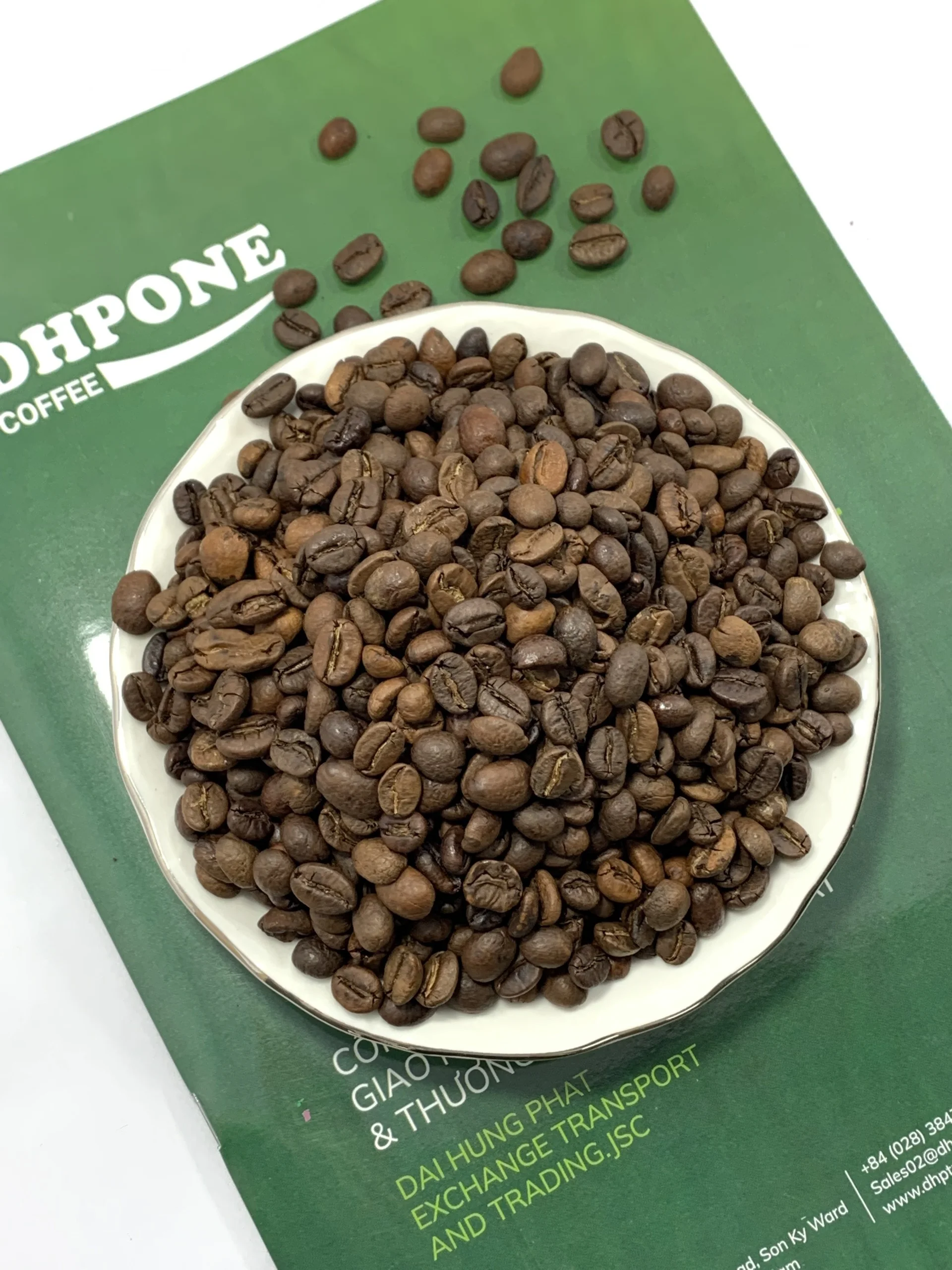 DHPONE Roasted Coffee Beans Wholesale Price coffee in One-way Valve Branded Bag Packaging Neutral Taste