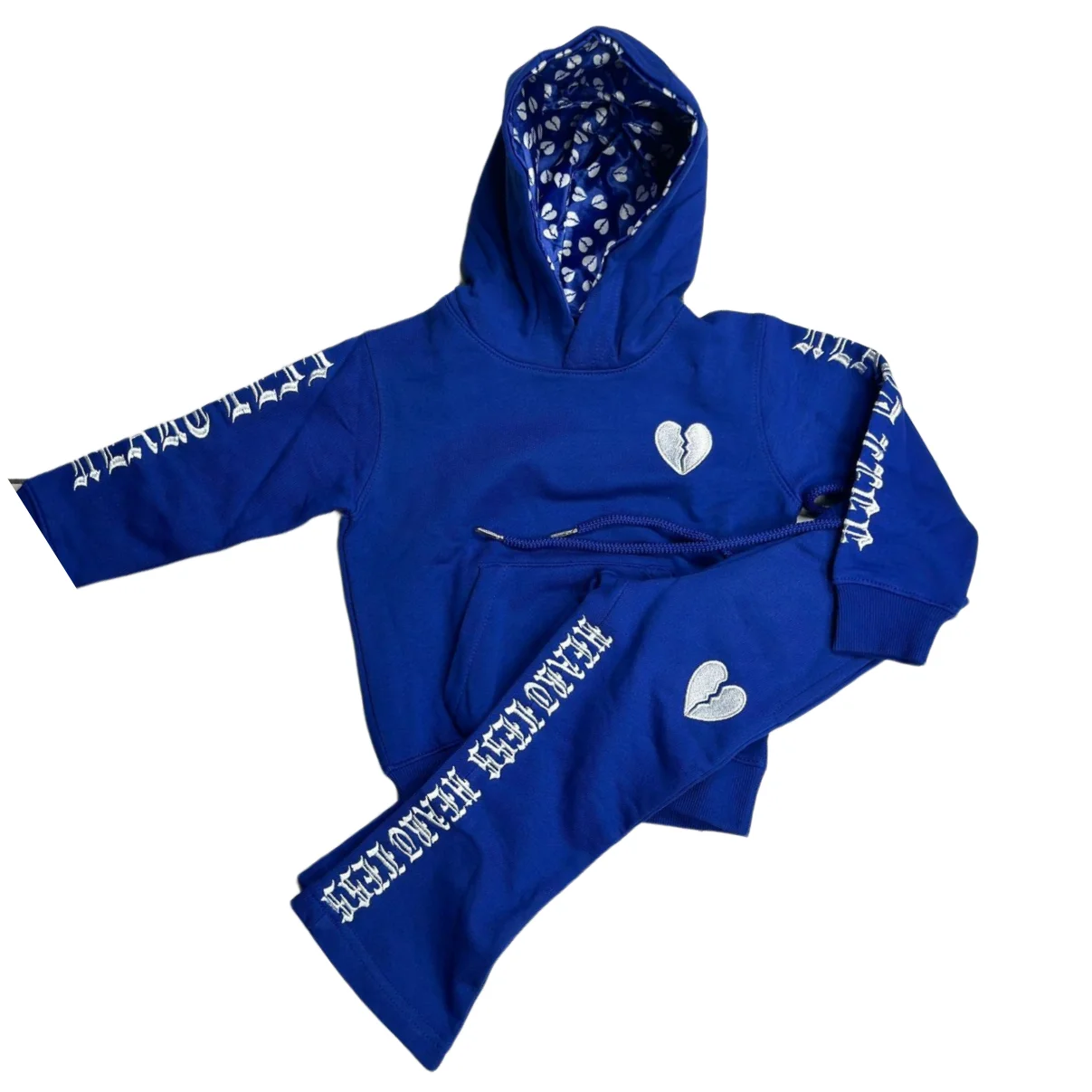 Custom Children Stacking Sweatsuits High Quality 2 Piece Kids Flared Tracksuit Set Cotton Thick Warm Hoodie and Sweatpants Set