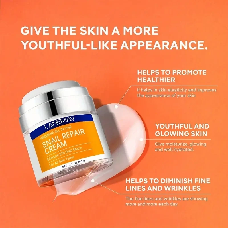 Advanced Korean 97 Snail Mucin All in one Cream Hyaluronic Acid Anti-Aging Face Moisturizer Snail Facial Cream For all skin