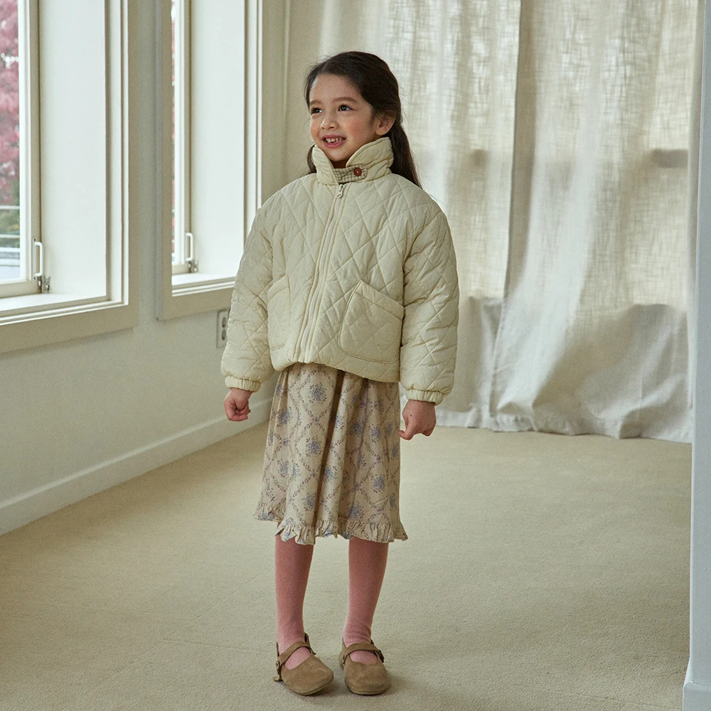 DE MARVI Kids Toddler Floral frill Casual A-line Dress Girls Clothing Wholesale Korean Manufacturer MADE IN KOREA