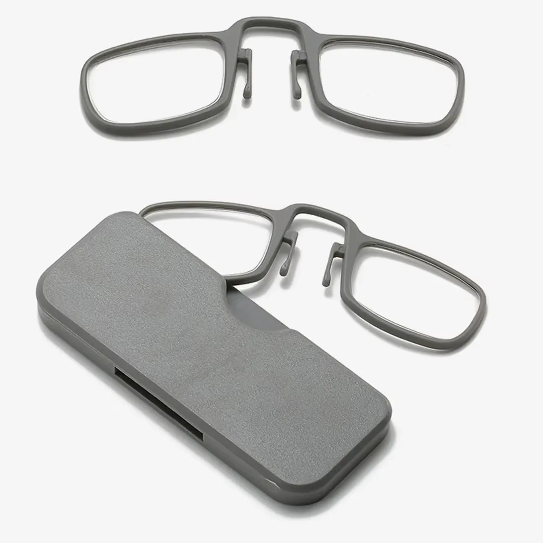 Wholesale Unisex Portable Ultra Thin Presbyopic Glasses Mini Clip Nose Bridge Reading Glasses with Case