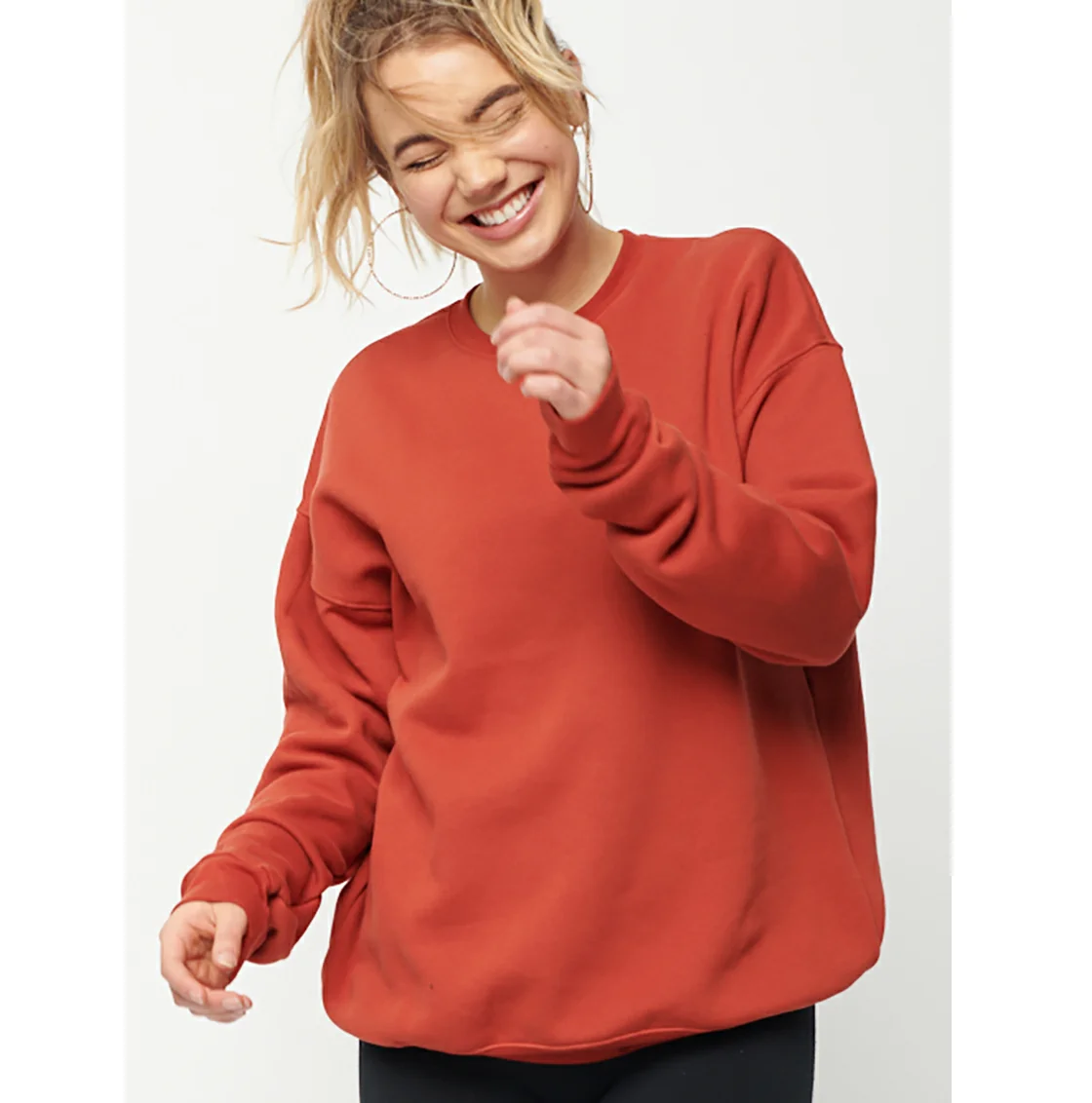 Wholesale loose fit blank comfortable drop shoulder breathable regular solid blank  Sweatshirts with custom logo