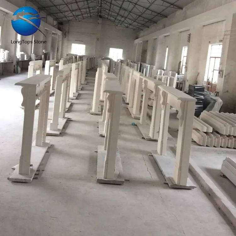 Popular Two Layer Black and White Marble Fireplace Surrounds Natural Stone Marble Fireplace Mantel