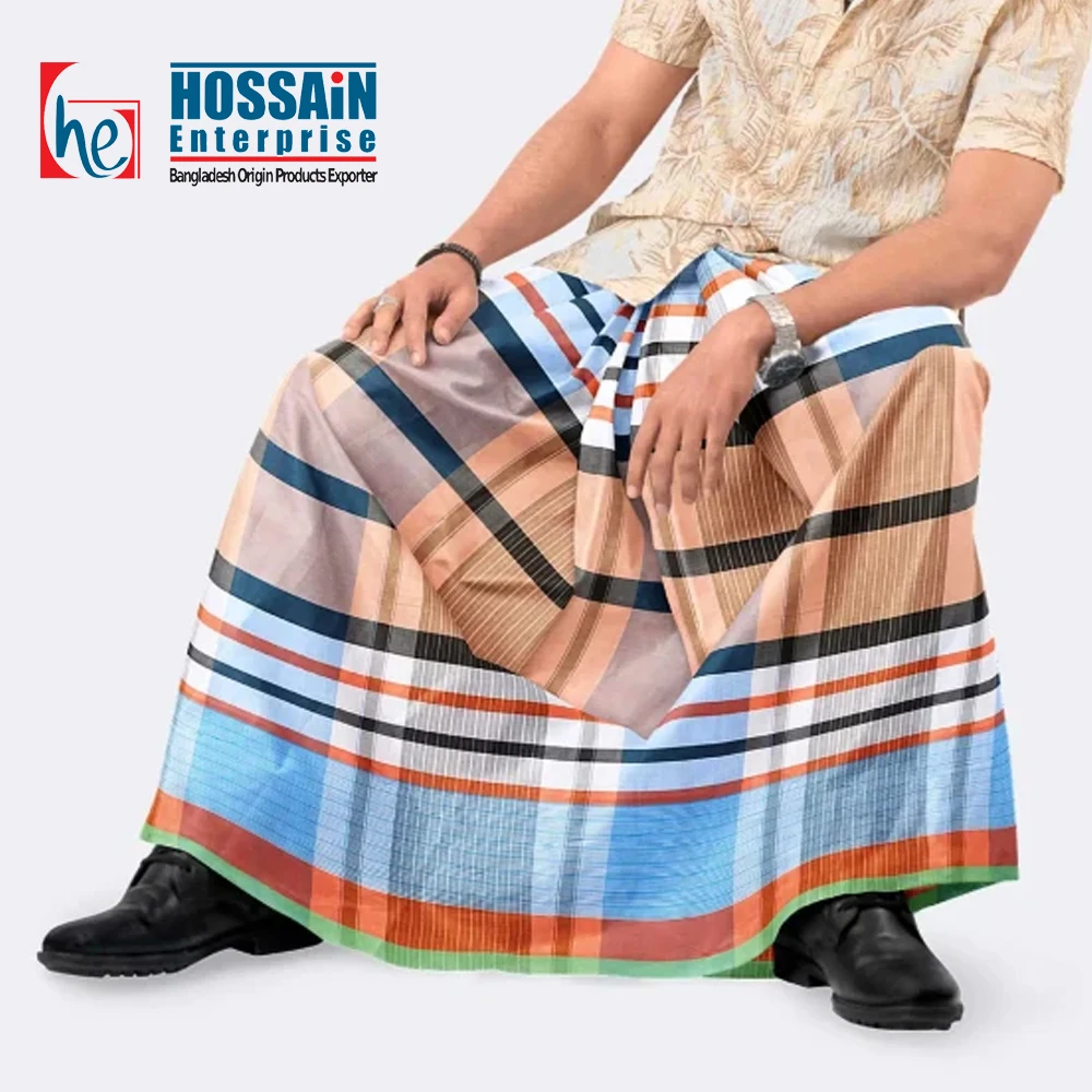 Popular Cotton Lungi with Beautiful Design Bangladeshi Men for Comfort High Quality Fabrics & Eye-catching Asian Clothing Lungi
