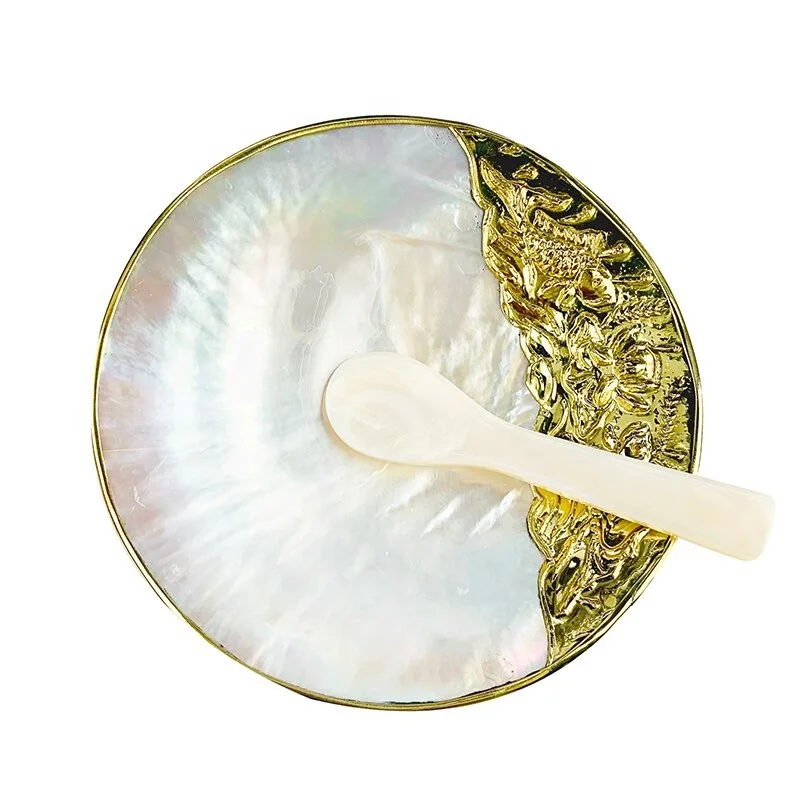 Handmade Mother of Pearl Shell Plate Luxury Serving Caviar Dish Various Sizes Dinnerware Plates from Vietnam Supplier