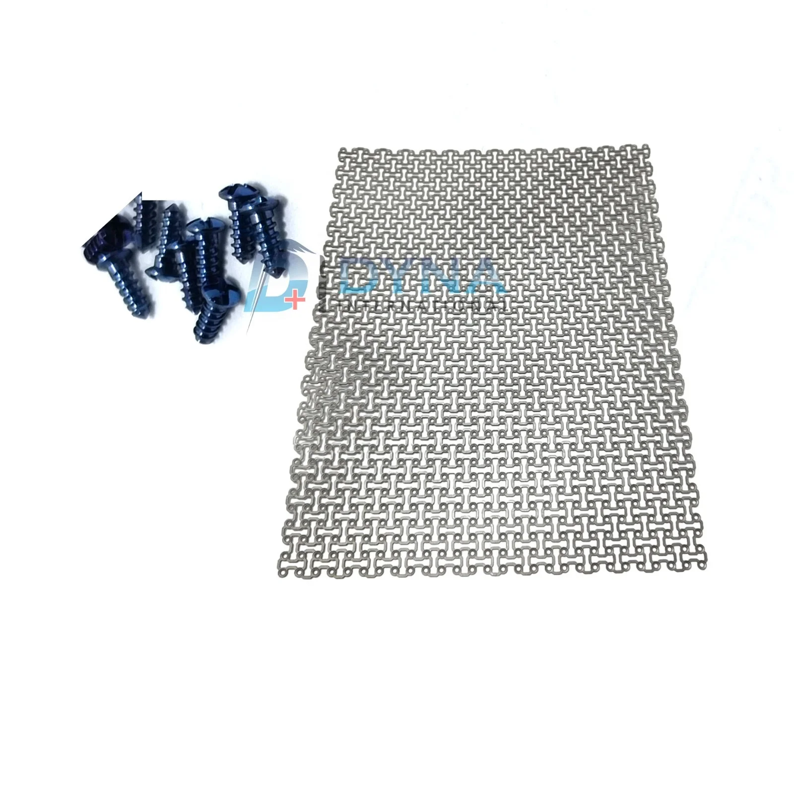 New Skull Cranial Titanium Mesh Maxillofacial 150mm X 150mm & screws 125 Pc