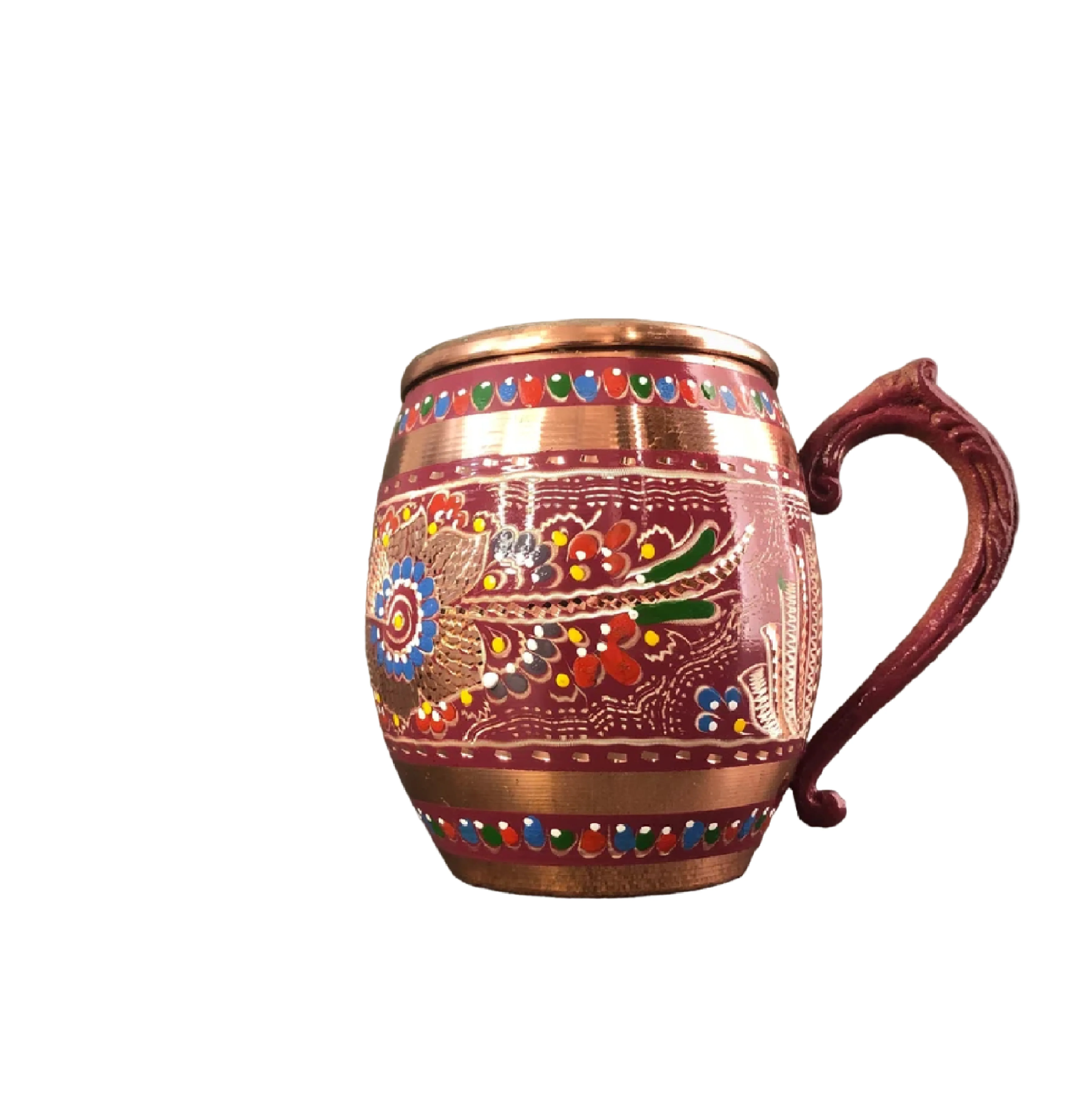 Hot Selling Copper Mug For Moscow Mule Engraving Design With Brass Handle Copper Mug Supplier From India