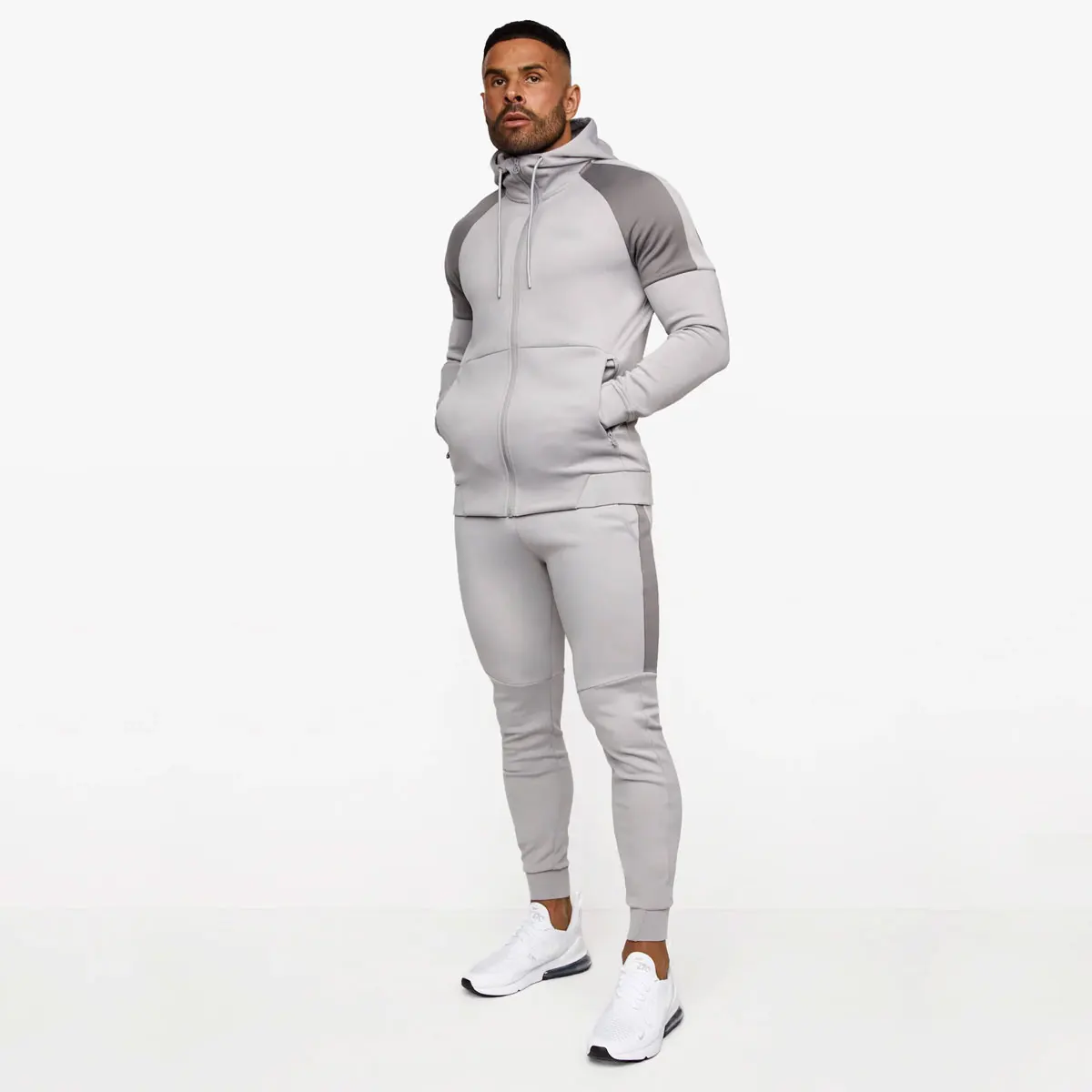 Wholesale Street Wear Fleece Man Track Suit Custom 2 Pieces