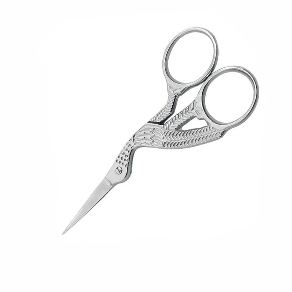 Light Weight Stainless Steel Fancy Embroidery Scissors Stork Scissors With Needle Point And Comfortable Mini Scissor