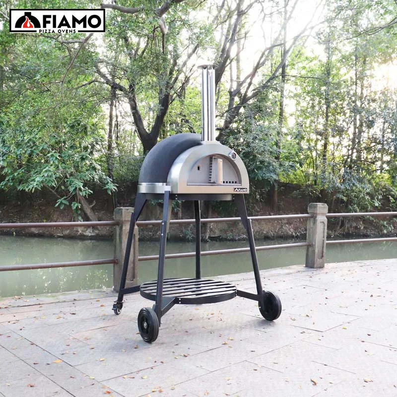 FIAMO Pizza Max Pizza Oven Wood Fired Built-in Ovens For Outdoor Kitchen Wood Brick Clay Oven Pizza With Stand Sale to Poland
