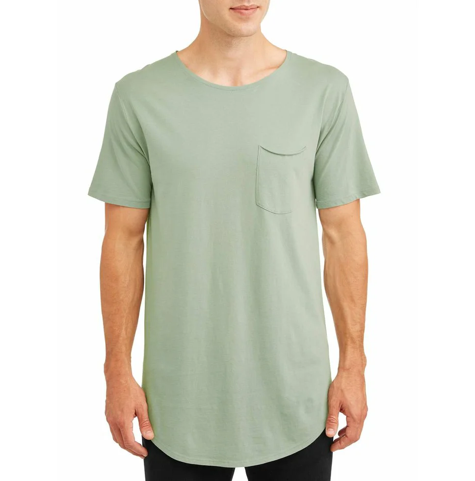 breathable Wholesale Custom Heavyweight T Shirt Vintage Round Neck Line blank plain elongated t shirt for men
