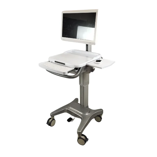 Hospital Furniture Nurse Computer Record Trolley New Medical Integrated Adjustable Hospital All In One Cart With Drawers