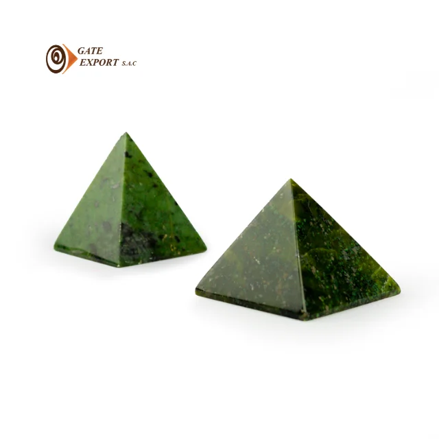 BEST TUMBLED NEPHRITE STONE PYRAMID SHAPE/HANDMADE/ARTISAN/CRAFT/STONE CRAFT/HANDICRAFT/TEMPLE/HAPPINESS/PURITY/SERENITY