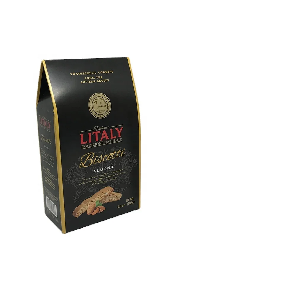 Black Cardboard Biscuit Box Custom Made food Packaging Material Package high Quality Printing