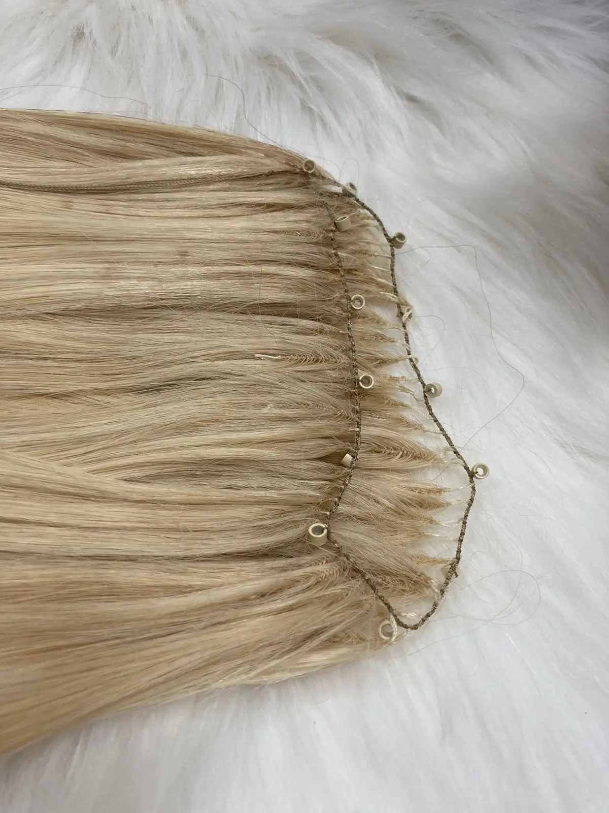 Supply Feather Weft hair extension straight blonde color 100% virgin human hair in Apohair Viet Nam