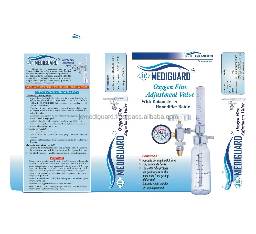 Hospital Medical Oxygen Flowmeter Oxygen Regulator with Humidifier Bottle Medical Flowmeter with Bottlewith Humidifier