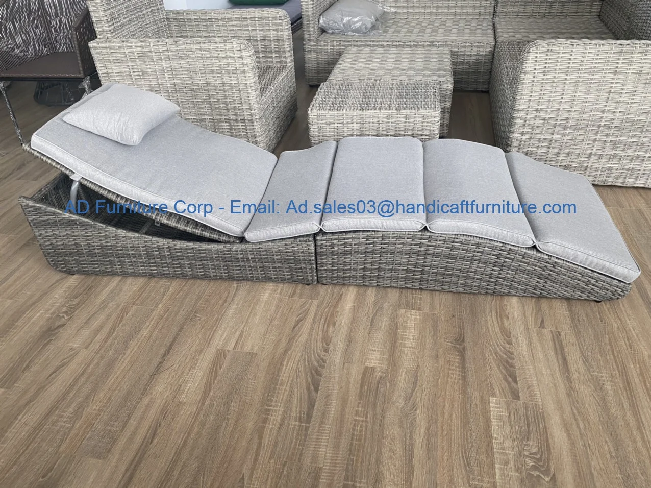 PRBS-084 Wholesale outdoor wicker rattan small leisure Sun Lounger Made in Vietnam - Folding bed
