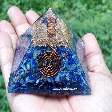 wholesale natural gemstone Lapiz Lazuli Crystal Chips Orgone Pyramid Reiki Charged Orgonite healing pyramid for sale