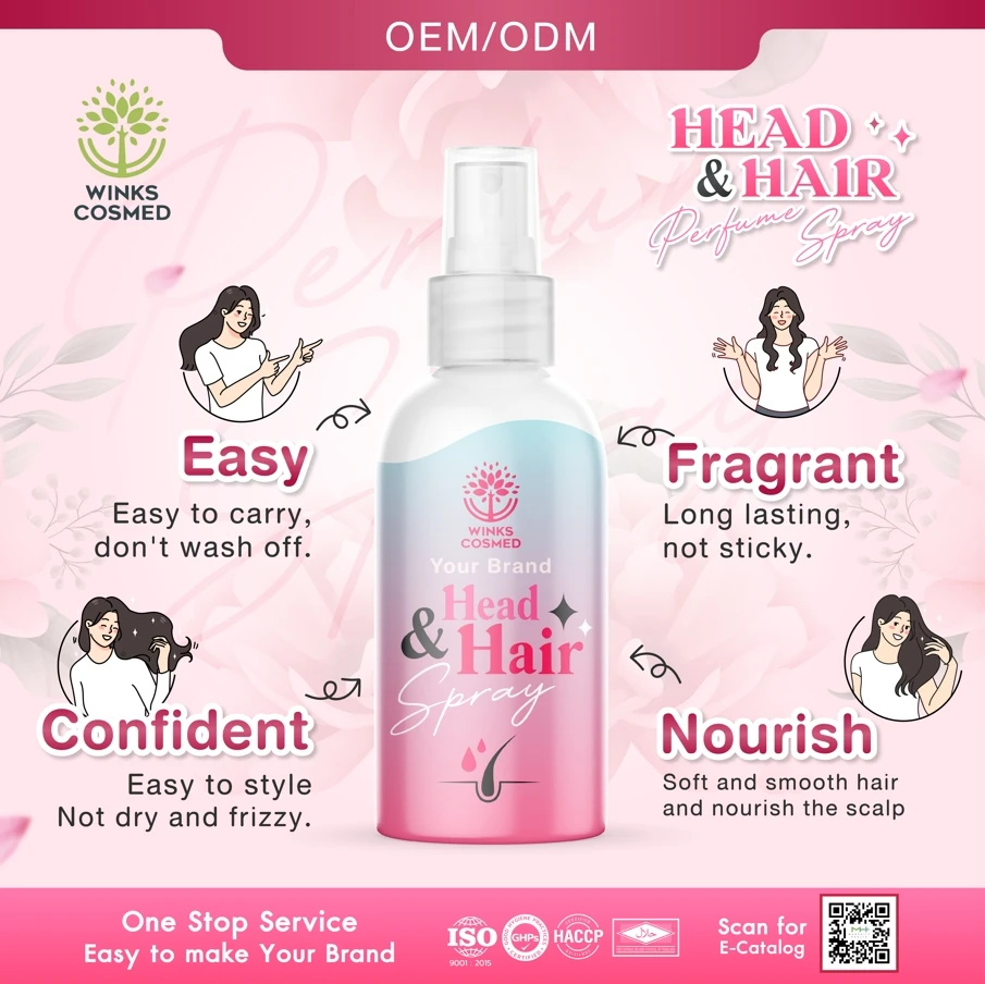 Private Label OEM ODM Hair and Body Spray Perfume Mist Long Lasting Not Sticky Soft Smooth Hair Nourish Scalp Perfume For Hair