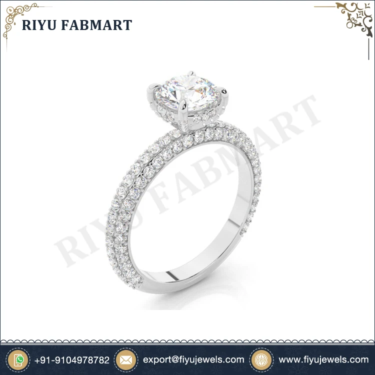 Promotional Quality Round Brilliant Cut Engagement Ring White Gold Real Diamond Ring for Sale at Reliable Market Price