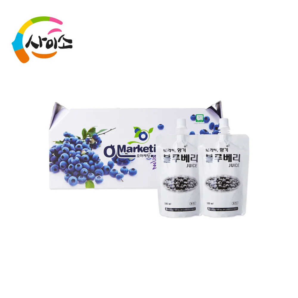 CYSO 100% Eco-Friendly Blueberry Juice (Spout Pouch Bag) 100ml x 30 100% Blueberry Fruit Drink Juice Blueberry Extract NFC