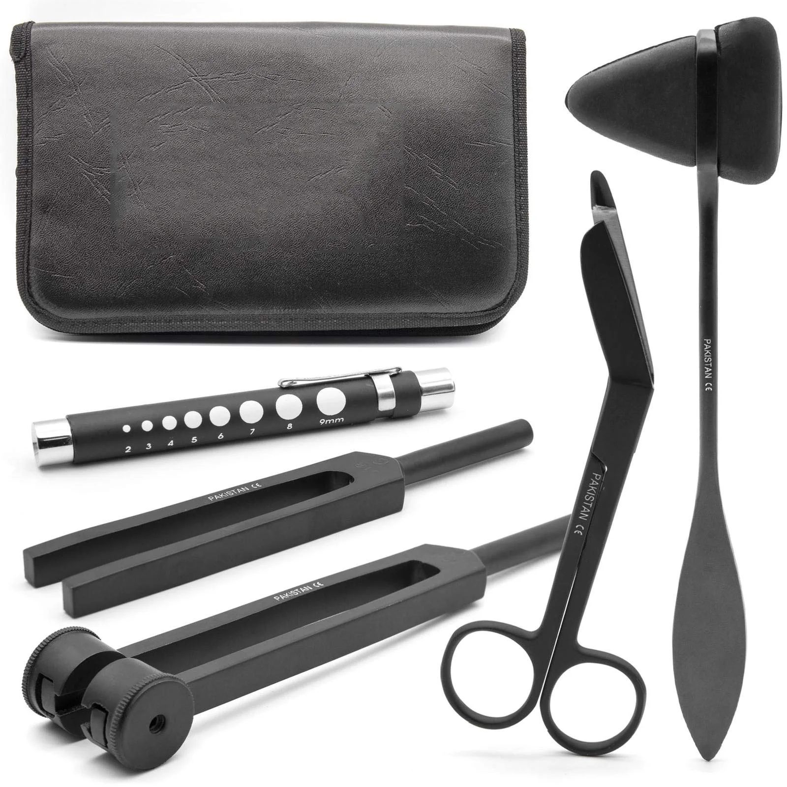 Medical  Assessment and Diagnostic Set Reflex Hammer C128 C512 Tuning Forks Pupil Gauge Bandage Scissors PIN TECH INSTRUMENTS